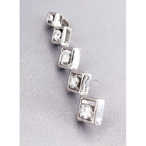 Necklace - Pendant - 925 Sterling Silver w/ CZ - 5-Diamond Shape - PT-PPT8751CL Necklace - Pendant - 925 Sterling Silver w/ CZ - 5-Diamond Shape - PT-PPT8751CL